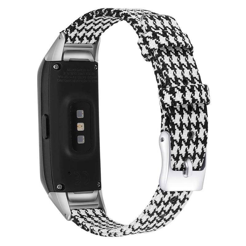 [Australia - AusPower] - Aresh Compatible with Samsung Galaxy Fit Band, Canvas Woven Bands/Soft Breathable Fabric Replacement Wristbands for Samsung Galaxy Fit Smartwatch (Black&White) Black&White 
