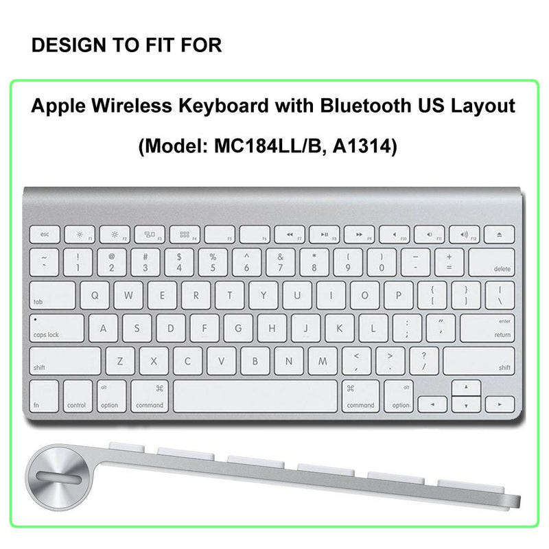 [Australia - AusPower] - ProElife Ultra Thin Silicone Keyboard Protector Cover Skin for Apple Wireless Keyboard with Bluetooth MC184LL/B (Model A1314, U.S Layout) (Not Fits Magic Keyboard), Transparent for Wireless Keyboard (MC184LL/B) AClear 