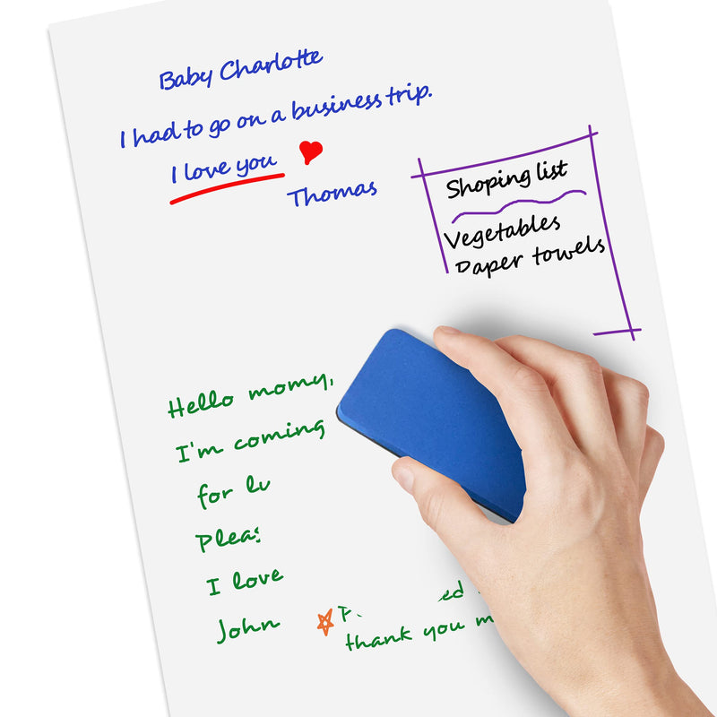 [Australia - AusPower] - Magnetic Fridge Whiteboard Sheet for Kitchen Refrigerator - Dry Erase Magnetic White Board Organizer & Planner 11"x17" Strong Magnet with Stain Resistant Technology Includes 6 Markers and Big Eraser 