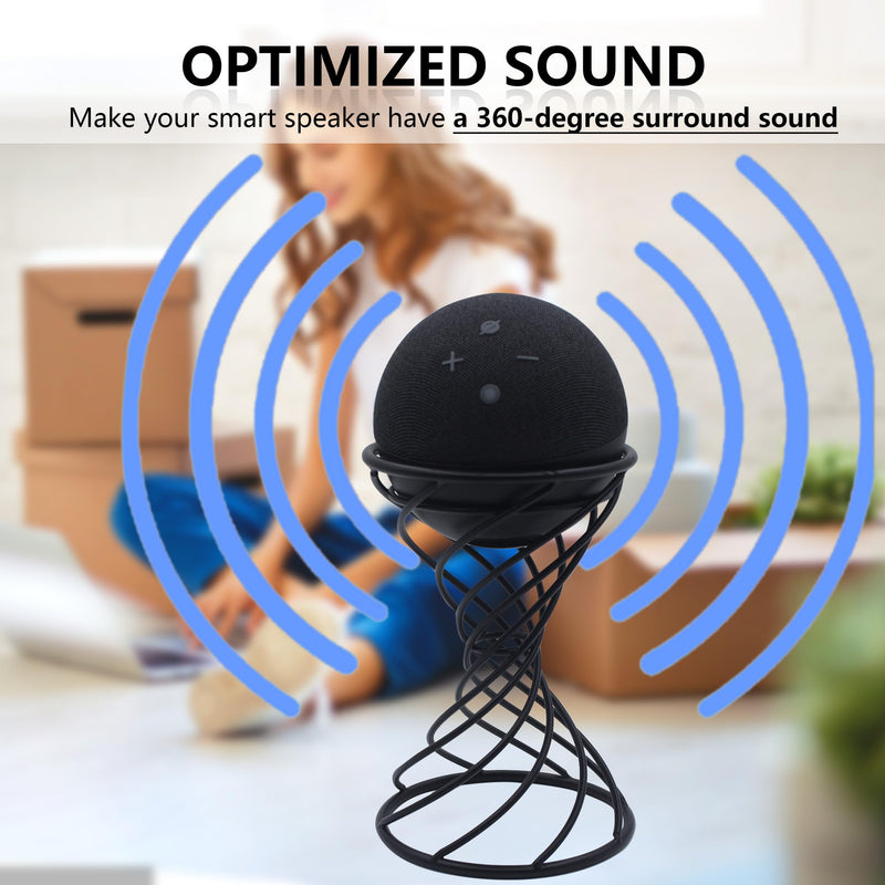 [Australia - AusPower] - Dutiplus Smart Speaker Table Stand Decorative Holder for Echo Dot 3rd/4th/5th Gen, Echo 4th/5th Gen, Echo Glow, Apple Homepod Mini and Google Home Mini/Nest Mini(Matte Black) Matte Black 