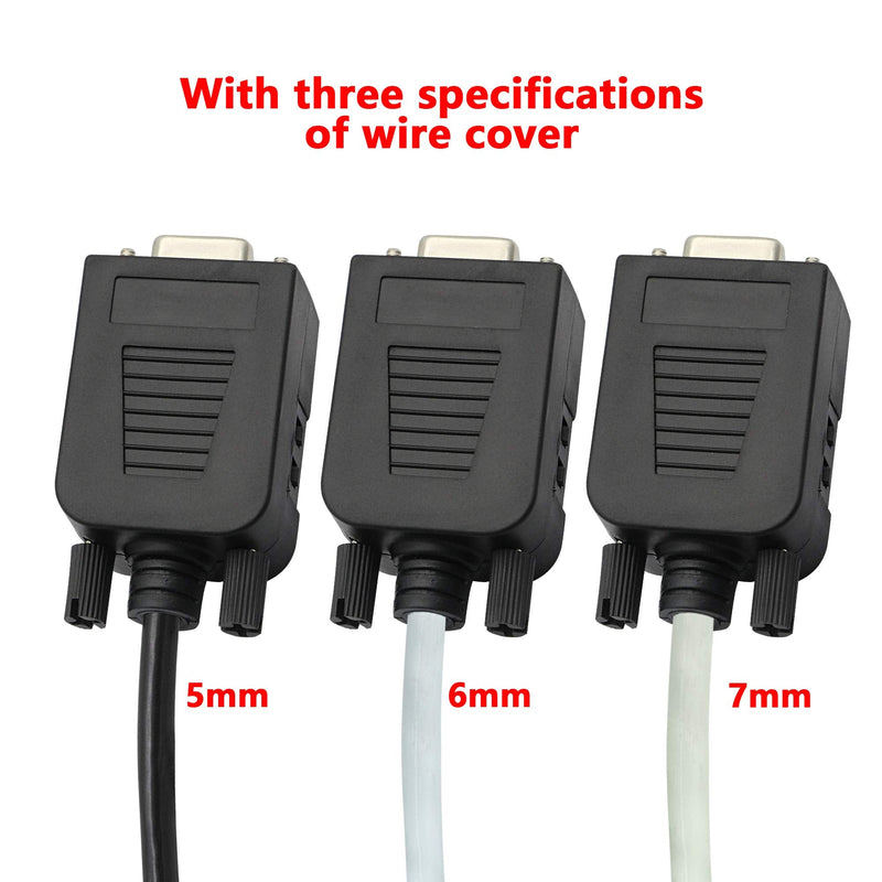 [Australia - AusPower] - SinLoon DB9 Connector Adapter RS232 Serial Port D-SUB Adapter Plate Breakout Board Solder-Free (1-Pair Male+Female with Screwdriver ，Black Rubber Core,Long Bolts) 