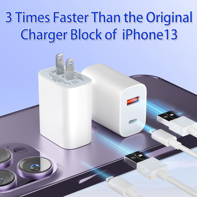 [Australia - AusPower] - Auczh Charger Block, Compatible for Charger for Apple Watch Se, iPhone Charger Block, 2 Pack 20W USB C Fast Wall Charging Block Cube Brick Plug Adpater Box Compatible Apple Watch Series 8 7 se 