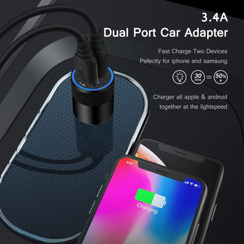 [Australia - AusPower] - USB C Car Charger 3.4A Fast Charging Car Adapter 2-Port Cigarette Lighter Type C Car Plug Compatible iPhone13/13 pro max/13 mini/12,MacBook Air,Samsung Galaxy S22/S21 FE Ultra 5g /S20/S9,Moto,LG,Pixel 