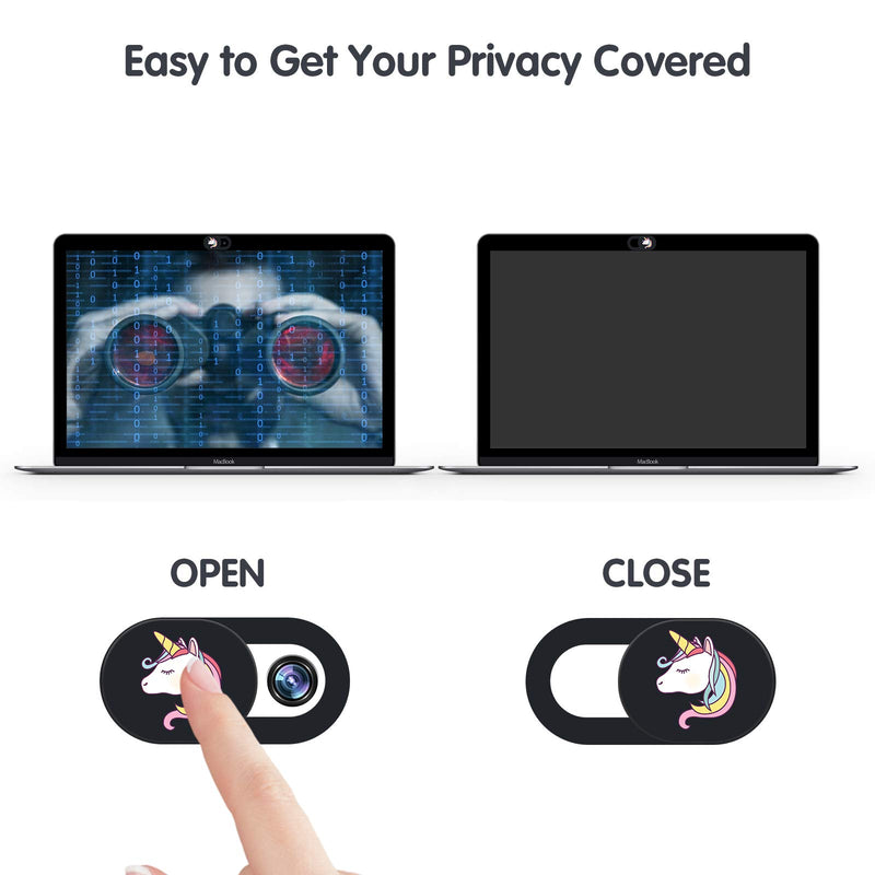 [Australia - AusPower] - GJ Adventure Webcam Cover Protect Privacy Ultra Thin Slide Cute Compatible for Laptop, iPhone, iPad, iPad Mini, Android Phone, Echo Show, MacBook Pro, Tablet, PC - Unicorn (3 Pack) (Unicorn) 
