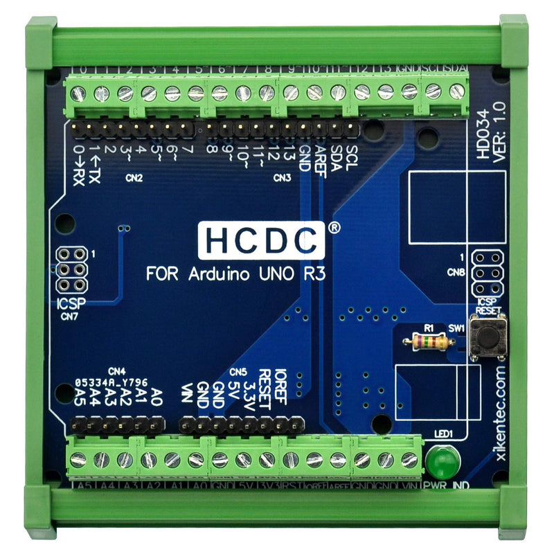 [Australia - AusPower] - DIN Rail Mount Pinout Breakout Terminal Block Module for Arduino UNO R3 