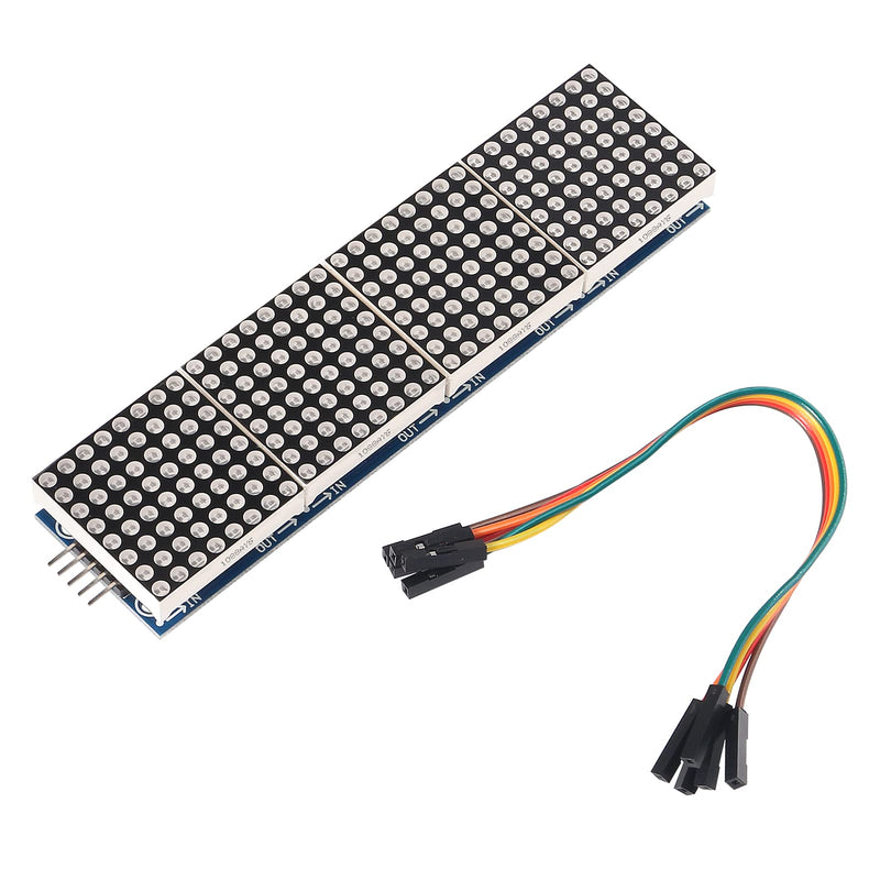 [Australia - AusPower] - ALAMSCN MAX7219 Dot Matrix Module 32x8 4 in 1 LED Display Modules for Arduino Raspberry Pi Microcontroller with 5Pin Wires Green (Pack of 2) 