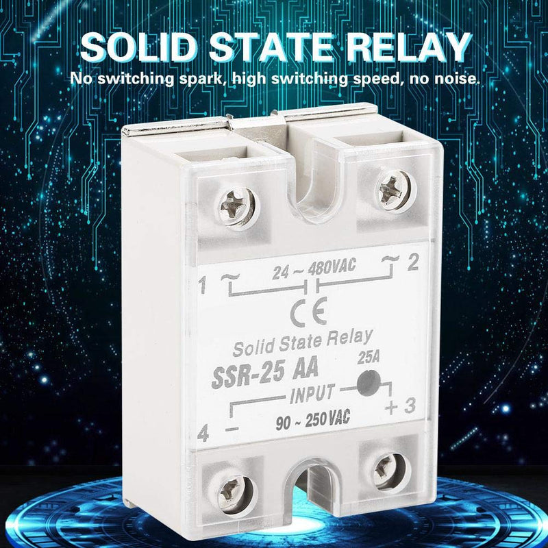 [Australia - AusPower] - Solid State Relay, Solid State Relay SSR-25 AA 25A Solid State Relay Module SSR AC-AC input 90-250 V AC output 24-480V AC 