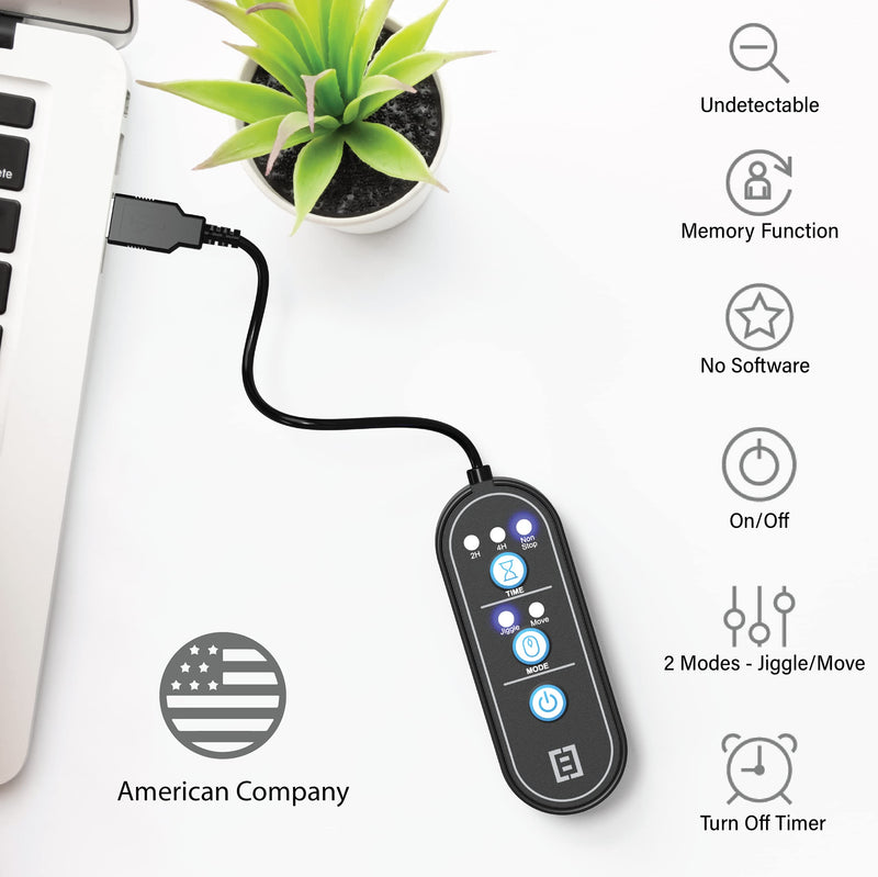 [Australia - AusPower] - Tech8 USA, 2-in-1 Mouse Mover and Jiggler in 1, Keeps PC Active, Status Green, Undetectable, Timer Function, Dual Mode, American Company 