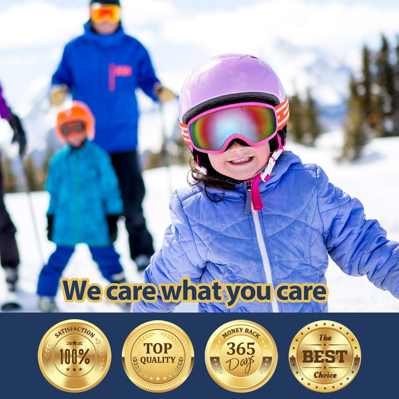 [Australia - AusPower] - LOEO Kids Ski Goggle, Snow Ski Goggles for Kids Youth Teens Boys and Girls from 5-14 01.black With Red Silver Lens 