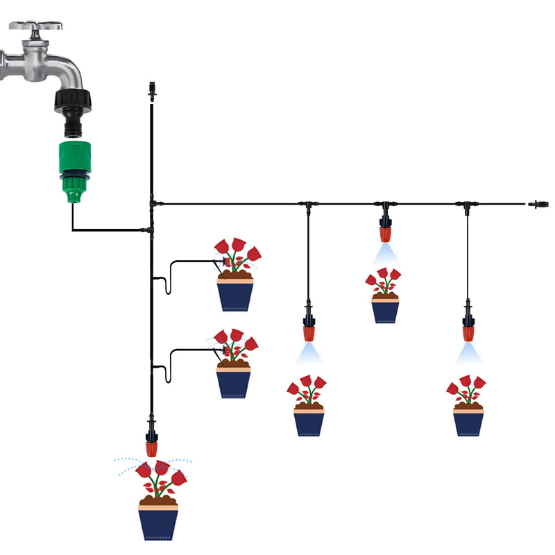[Australia - AusPower] - Optimisland Drip Irrigation Kit, 50ft Garden Irrigation System, 1/4" Blank Distribution Tubing Drip Irrigation Hose for, Save Water, Adjustable Automatic Irrigation Equipment for Garden (168PCS+50FT) 50 ft 