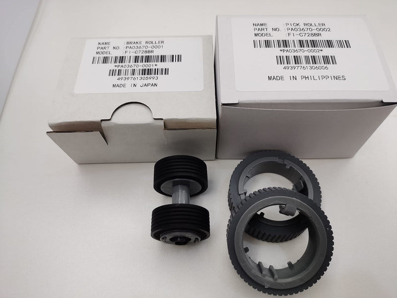 [Australia - AusPower] - 1set PA03670-0001 PA03670-0002 Consumable Kit Brake Roller Pickup Roller for Fujitsu fi-7160 fi-7260 fi-7140 fi-7240 fi-7180 fi-7280 fi-7300NX Scanner Brake Roller High Quality 
