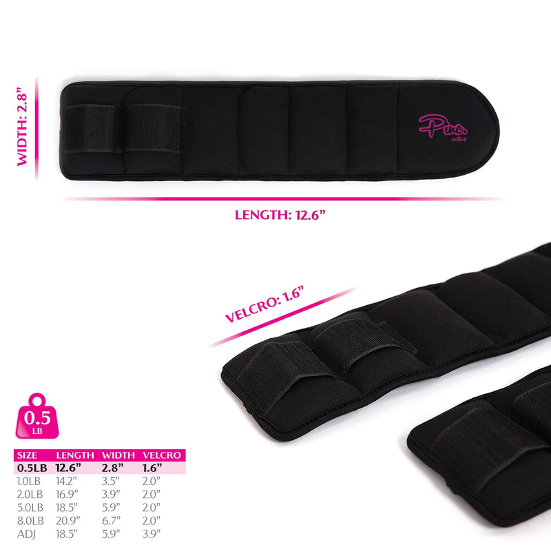 [Australia - AusPower] - HEALTHYMODELLIFE Ankle Weights Set - 0.5lb, 1lb, 2lbs, 3lbs, 4lbs, 5lbs, 8lbs and Adjustable Sets - for Women, Men and Kids 0.5lb each (1lb pair) Black 