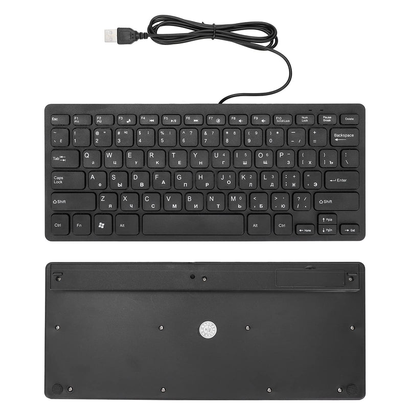 [Australia - AusPower] - Russian Keyboard, USB Wired Keyboard, Ultra Thin 78 Keys Compact Keyboard, Ergonomic Keyboard for PC, Computer, Desktop Russian 