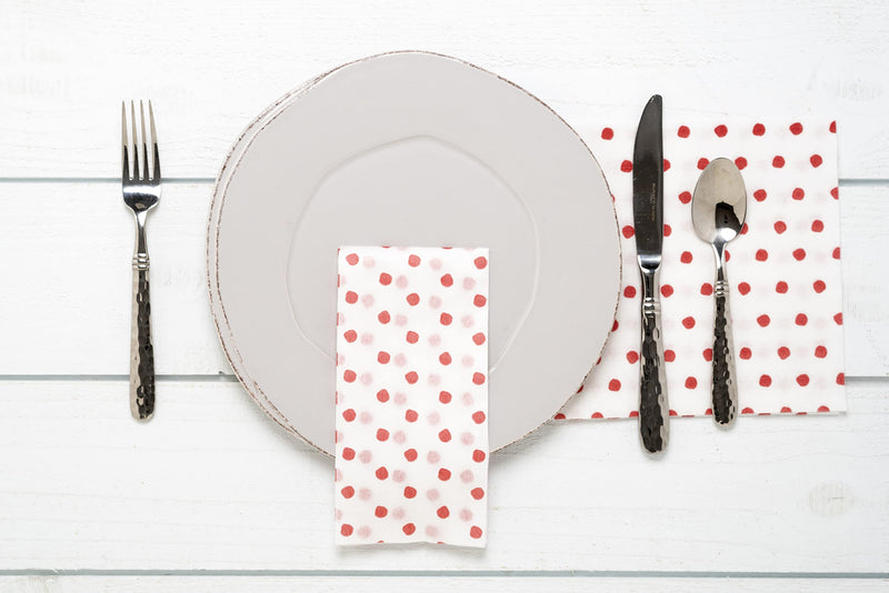 [Australia - AusPower] - VIETRI Papersoft Napkin Collection Italian Luxury Paper Napkin and Guest Towel 50 Packs (Guest Towels, Dot Red) Guest Towels 