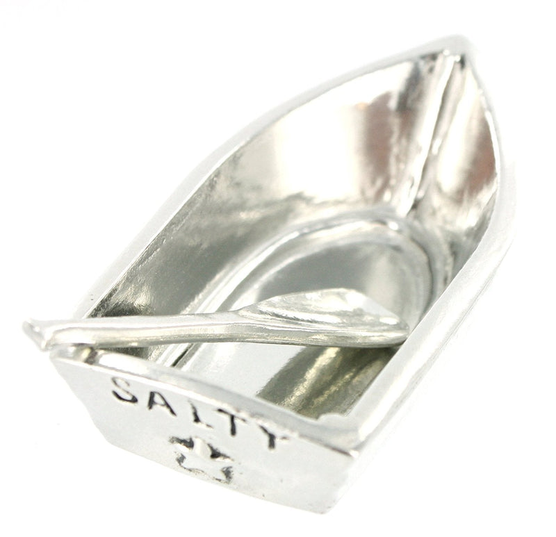 [Australia - AusPower] - Basic Spirit Boat Salt Cellar w/Spoon Handcrafted Pewter Home Lead-Free SD-19 