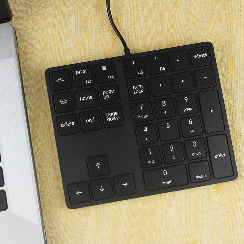 [Australia - AusPower] - Numeric Keypad 34 Keys (30%) Mini Multifunctional Wired Numpad Portable Keypad Black Magicforce by Qisan 