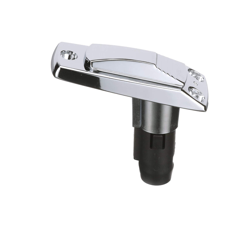 [Australia - AusPower] - Attwood 911339-7 Rectangle 2-Pin Base for 12-Degree Angled Light Pole, Swivel Cover, Zamak Finish, 4 Inches x 1 5/8 Inches 