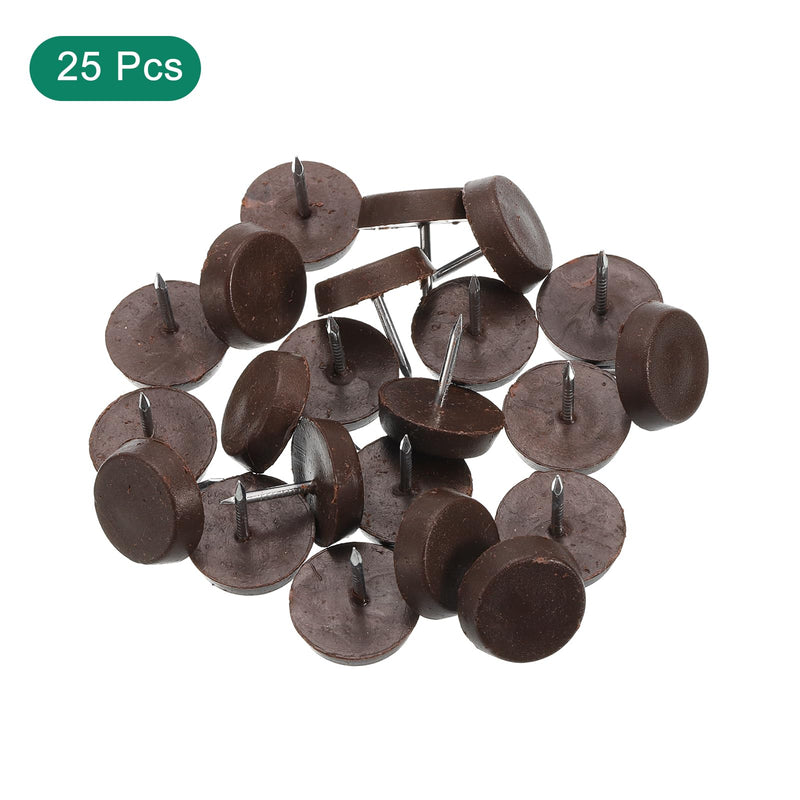 [Australia - AusPower] - uxcell Nail on Furniture Glides, 100pcs 19mm 3/4" Plastic Furniture Feet Sliders Chair Leg Floor Protectors for Wooden Furniture, Brown 100 