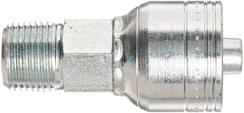 [Australia - AusPower] - Eaton Weatherhead 06Z-106 Low Carbon Steel WeatherGRIP Hose Crimp Fitting, Straight Rigid, SAE 6 Hose Size x 3/8" NPT Male 