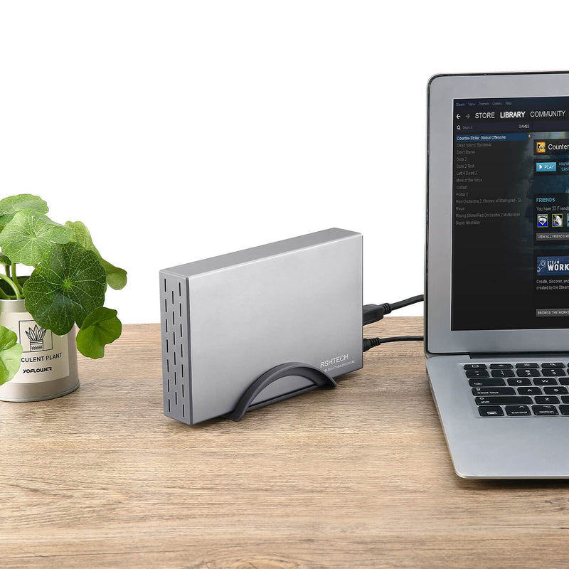 [Australia - AusPower] - Hard Drive Enclosure RSHTECH USB 3.0 to SATA Aluminum External Hard Drive Dock Case for 3.5 inch HDD SSD up to 16TB Drives, Support UASP (RSH-339) USB 3.0 Enclosure 