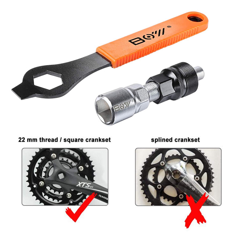 [Australia - AusPower] - Oumers Bike Crank Extractor and Bottom Bracket Remover with 16mm Spanner Wrench, Bicycle Crank Removal Tool Crank Puller Tool-Bike Crank Arm Remover Spanner Repair Tools Kit 