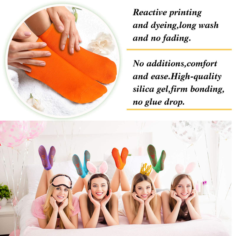 [Australia - AusPower] - 12 Pairs Non Slip Yoga Socks with Grips Women Anti-Skid Socks Sticky Grippers Socks for Pilates Ballet Barre Yoga Bright Color 