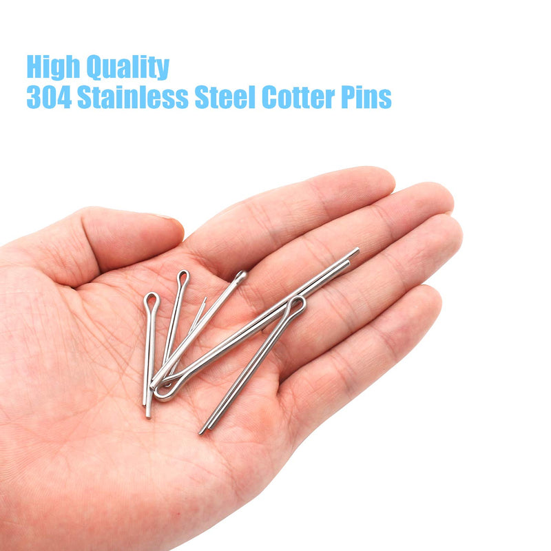 [Australia - AusPower] - DYWISHKEY 160PCS 304 Stainless Steel Cotter Pin Assortment Kit 