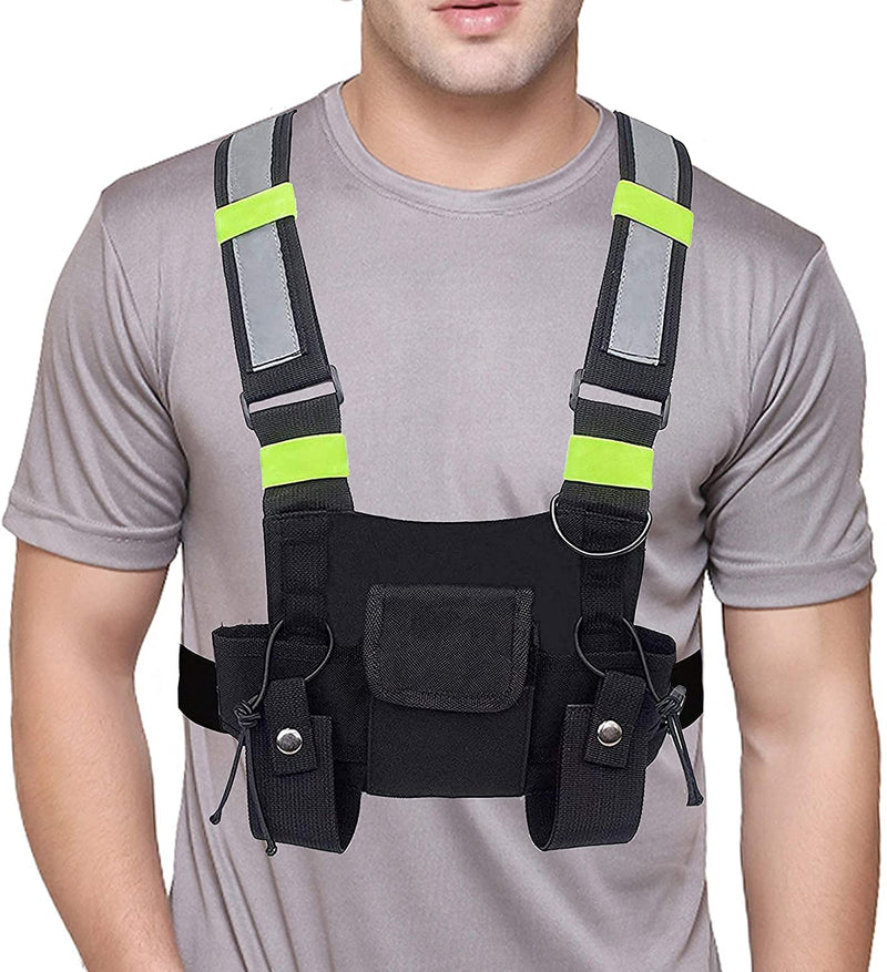 [Australia - AusPower] - Universal Radio Chest Harness Rig - Front Pack Pouch Holster Vest Rig Chest Bag Carry Case for Two Way Radio Walkie Talkie(Rescue Essentials) 