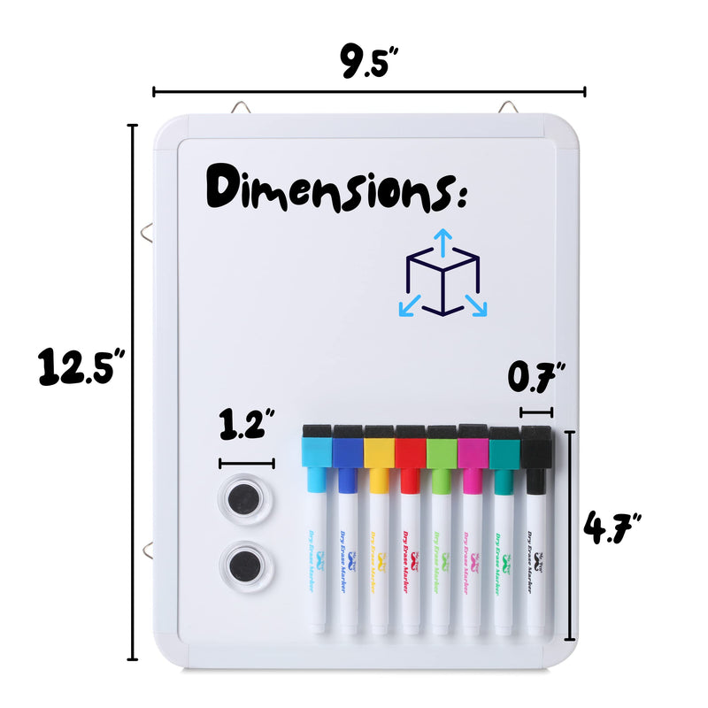 [Australia - AusPower] - Mr. Pen- Dry Erase Whiteboard, 12.5" X 9.5", Small White Board, Dry Erase Board, Whiteboard with 8 Dry Erase Markers, Small Dry Erase Board, Whiteboard, White Board Dry Erase, Magnetic Dry Erase Board 