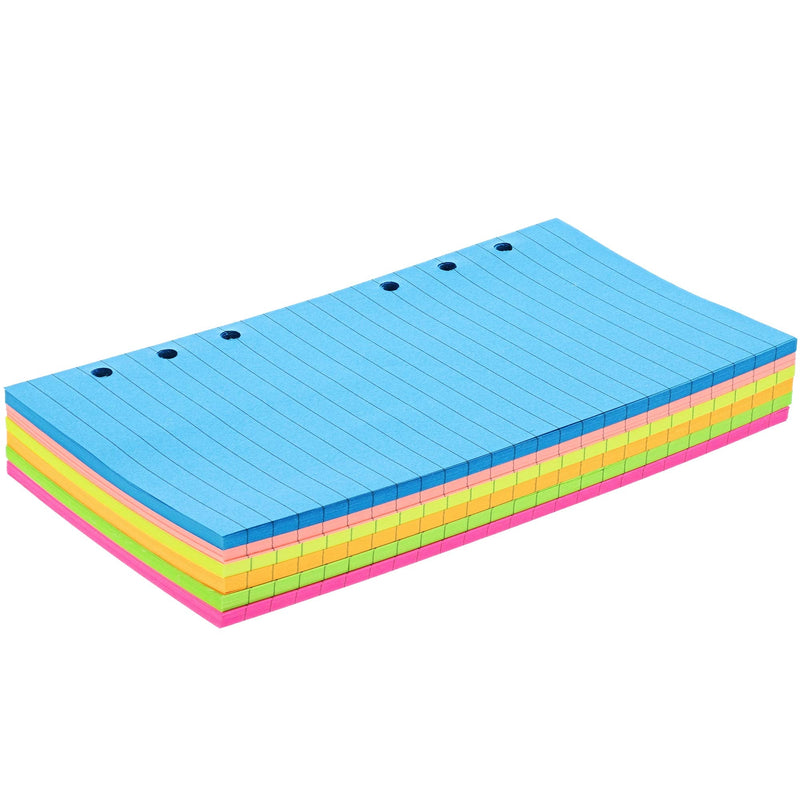 [Australia - AusPower] - 6 Hole Punch Lined Filler Paper for A6 Binders (Neon Colors, 3.57 x 6.8 In, 240 Sheets) 