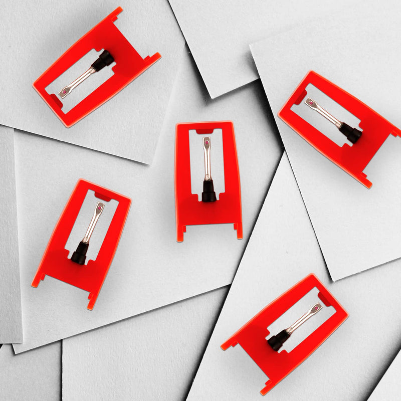[Australia - AusPower] - 5pcs Record Player Needle, Turntable Replacement Needle Long-Lasting Record Player Needle Replacement for Vinyl Record Player (Red) 