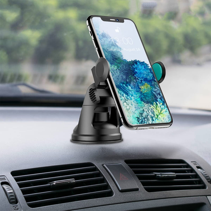 [Australia - AusPower] - Car Phone Mount, 360°Adjustable Car Phone Holder for Dashboard Windshield, Compatible with iPhone 11/11 Pro/Pro Max/12/12 Pro, Samsung Galaxy, Universal Phone Holder with Enhanced Suction Cup (Green) Green 