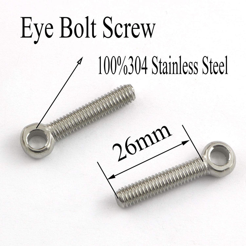 [Australia - AusPower] - 6pcs M6x30mm Eye Bolt Screw Lifting Ring Eye Bolts 304 Stainless Steel Axle Pin Split Pin Shaft Pin Dowel Bolt Ring Screw Loop Hole Bolt M6x30 