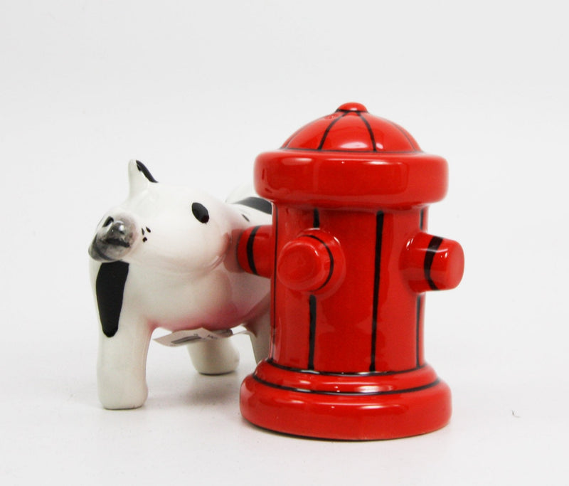 [Australia - AusPower] - Ebros Where's The Fire? Peeing Dalmatian With Red Fire Hydrant Ceramic Salt And Pepper Shakers Magnetic Set Figurines For Fireman Fire Fighters Fans Of Fire Trucks 911 Service Personnels Decors 
