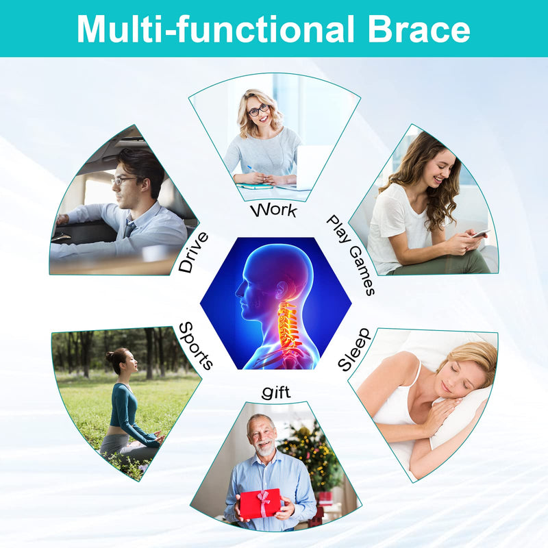 [Australia - AusPower] - TANDCF Upgrade Cervical Neck Brace Collar with Chin Support for Stiff Relief Cervical Collar Correct Neck Support Pain Bone Care Health(Upgrade Size L/XL) Upgrade Size L/XL 