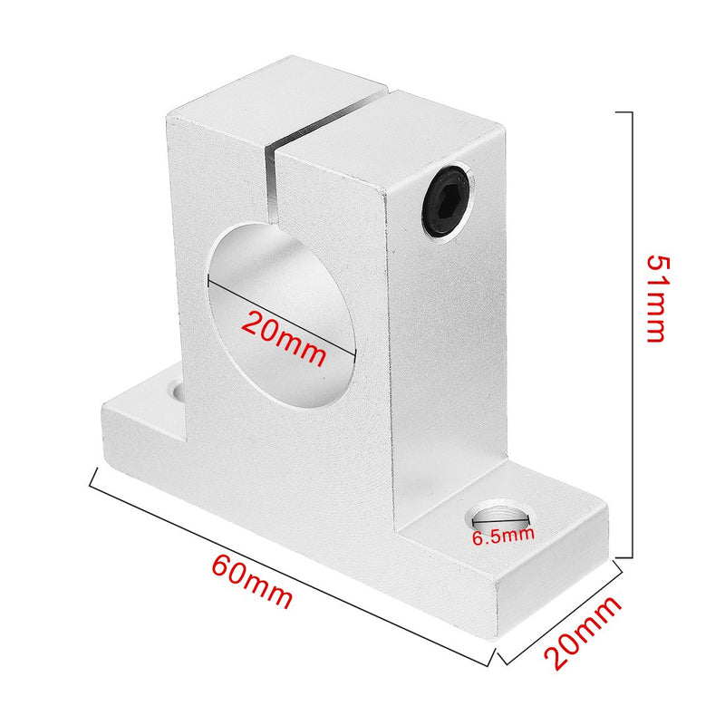 [Australia - AusPower] - uxcell 4pcs SK20 Aluminum Linear Motion Rail Clamping Guide Support for 20mm Dia Shaft 