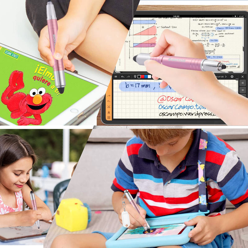 [Australia - AusPower] - Stylus Pen for ipad, Easy Grip Kids Stylus Pens for iPhone IPad Air Capacitive Touch Screen Stylus for Kid Student Drawing Writing, Stylist Pen for Chromebook Android Fire Edition Tablet - Rose Gold 