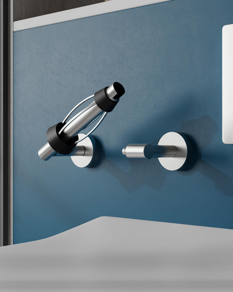 [Australia - AusPower] - BATHDANCE Brushed Nickel Toilet Paper Holder Wall Mount, Single Hand Operable Easy Tear Bathroom Toilet Paper Holder SUS 304 Stainless Steel, Double Post Pivoting Toilet Paper Roll Holder 