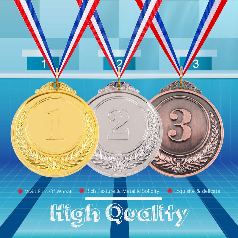 [Australia - AusPower] - Hilitchi Gold Silver Bronze Award Medals with Ribbon Winner Awards Olympic Style for Kids School Sports Meeting Sports Events or Celebration Souvenir 