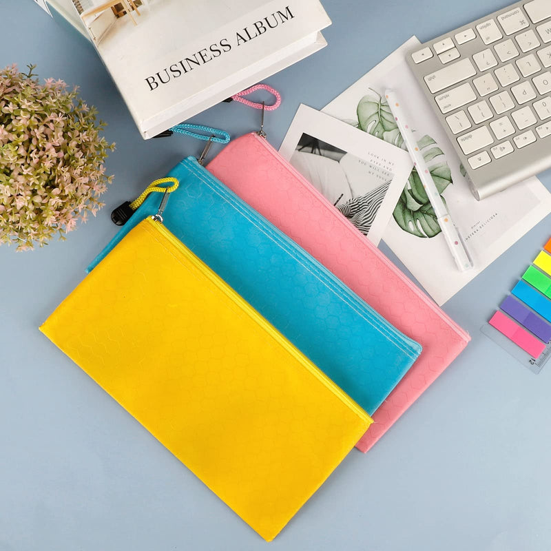 [Australia - AusPower] - EOOUT 24pcs Zipper Pencil Pouch Bulk, Waterproof Pencil Bag, Reusable Pencil Case Bulk, Zipper Bag for Office Supplies, Kids, Travel Accessories Stationery 12 Colors 