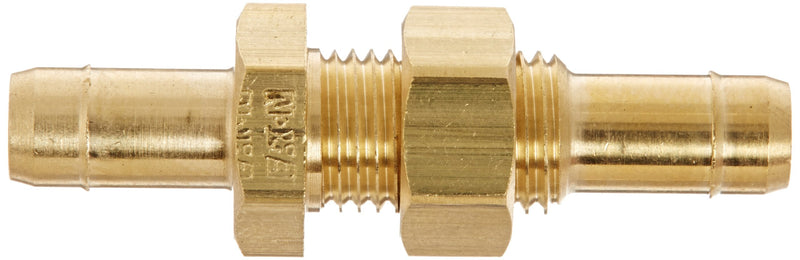 [Australia - AusPower] - Eaton Weatherhead 1074X6 Mini-Barb CA360 Brass Fitting, Bulkhead Union, Straight, 3/8" Tube OD 