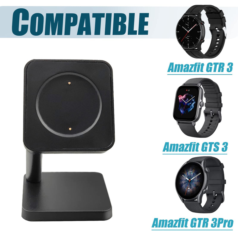 [Australia - AusPower] - Replacement Charger Stand Compatible with Amazfit GTR 3, GTR 3 Pro, GTS 3 Smart Watch,Charging Dock with USB Charger Cable Fit for Amazfit GTR 3 Watch 