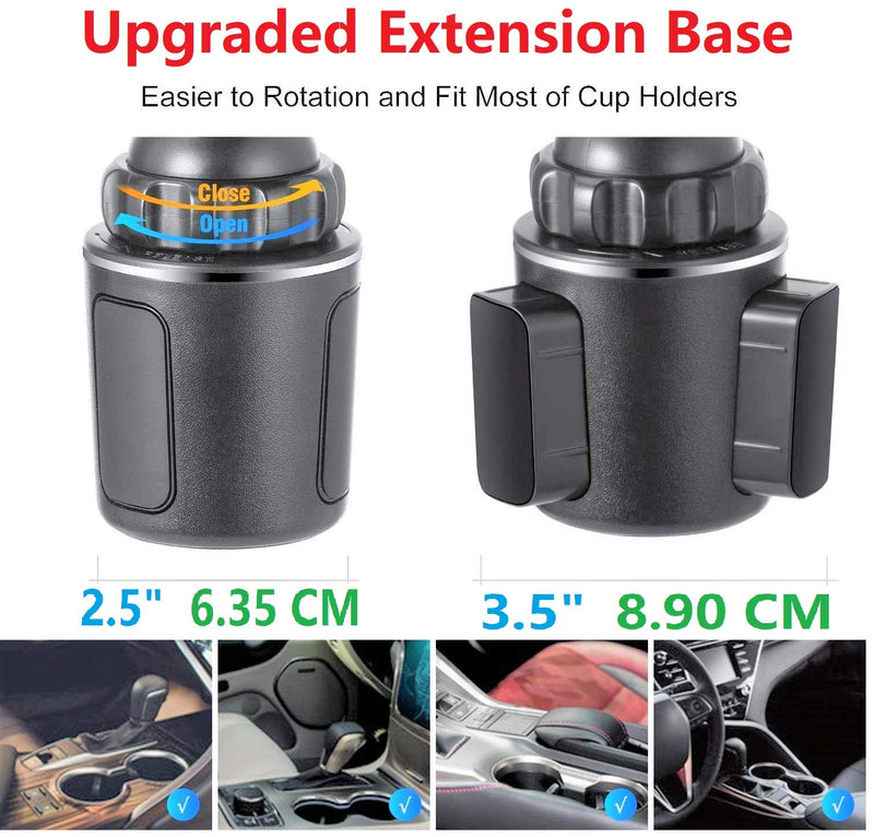 [Australia - AusPower] - TECOTEC (2 Holders) Car Cup Holder Phone Mount & Air Vent Phone Holder, 4" Telescopic Arm Car Cup Holder Fits All Cellphones / iPhone 13 Pro Max / Note 20 Ultra S21 Plus . etc & More 2 Holders-Cup & Vent 