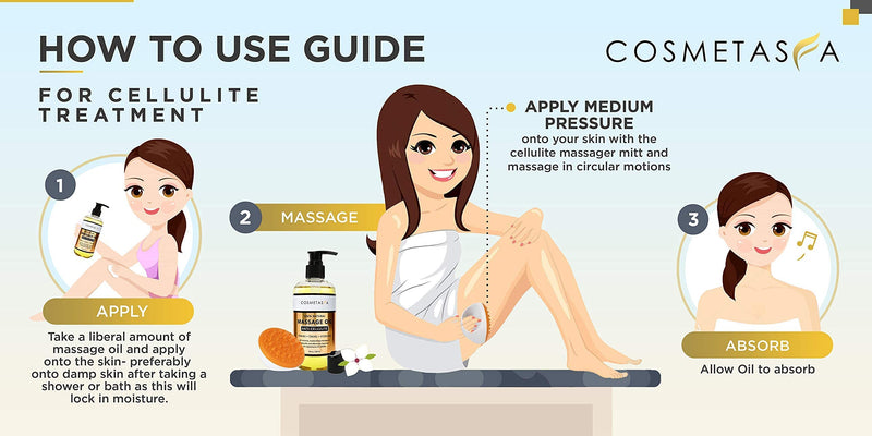 [Australia - AusPower] - Cellulite Massage Oil with Cellulite Massager - 100% Natural Cellulite Treatment, Deeply Penetrates Skin to Break Down Fat Tissue- Firms, Tones, Tightens & Moisturizes Skin by Cosmetasa 8.8 Fl Oz (Pack of 1) 