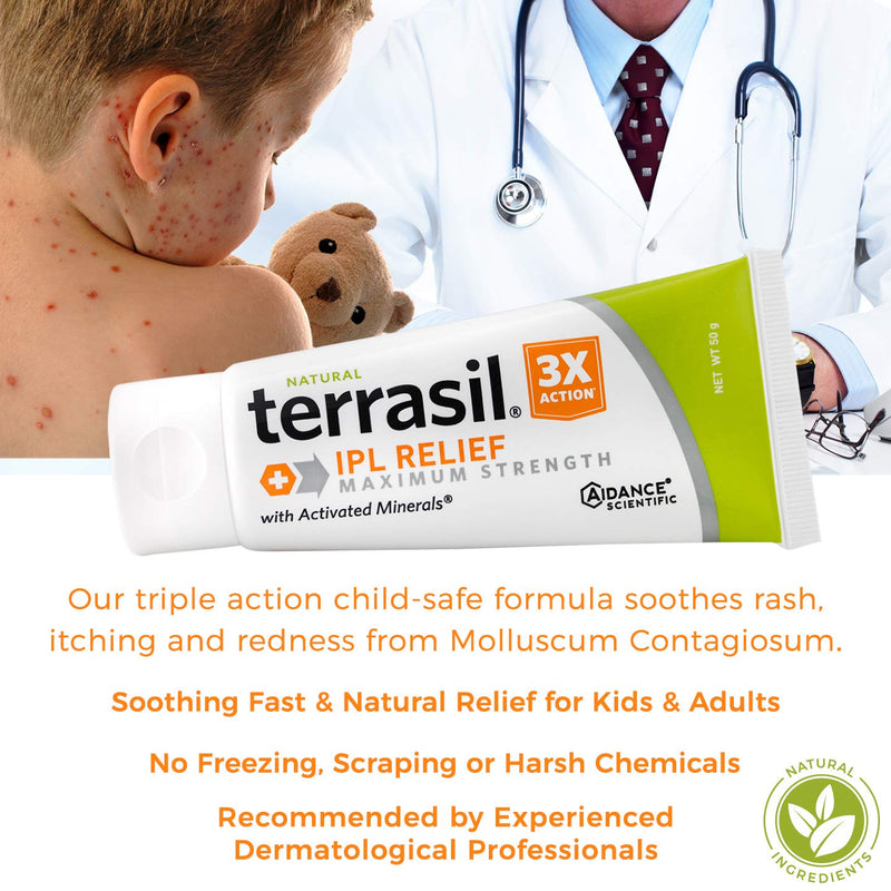 [Australia - AusPower] - Molluscum Contagiosum Treatment with Thuja - terrasil IPL Relief, Pain Free, Formulated for Children’s Sensitive Skin Natural Ointment for Treating Molluscum Bumps, Itch - 14gm tube 