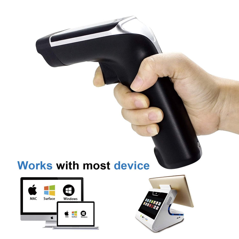 [Australia - AusPower] - Wireless Handheld Barcode Scanner,Symcode with Vibration Alert Function Cordless 1D Laser Automatic Barcode Reader Handhold Bar Code Scanner with USB Receiver for Store, Supermarket, Warehouse MJ-6708A-B 