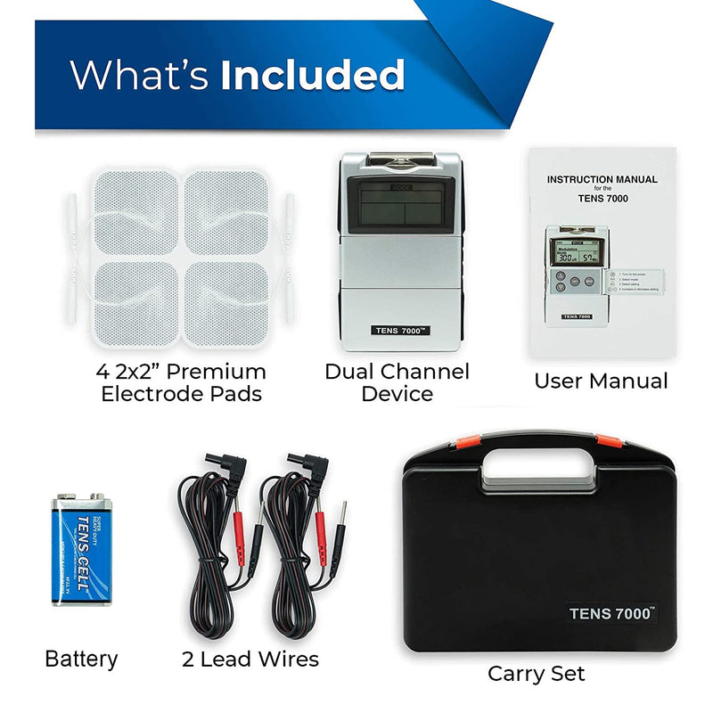 [Australia - AusPower] - TENS 7000 Digital TENS Unit With Accessories - TENS Unit Muscle Stimulator For Back Pain, General Pain Relief, Neck Pain, Muscle Pain 