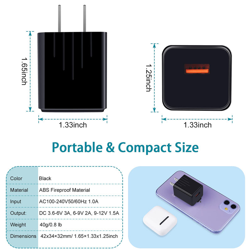 [Australia - AusPower] - Android Charger Micro USB Cable 3FT Fast Charging Android Cord Quick Charge 3.0 Wall Charger Cube for Samsung Galaxy S7 S6 Edge S5 J7 J7V J5 J3 J3V J2,LG LG Stylo 3 2 K40 K50 K30 K22 K20,Moto E4 E5 E6 