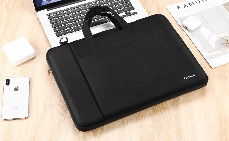 [Australia - AusPower] - Ferkurn Laptop Bag Sleeve Carrying Case Compatible with 17 17.3 Inch Computer/Notebook/MacBook Pro 17"/ Asus/ThinkPad/Samsung/Envy,Protective Computer Shoulder Waterproof Bag with Handle, Black 17 inch 
