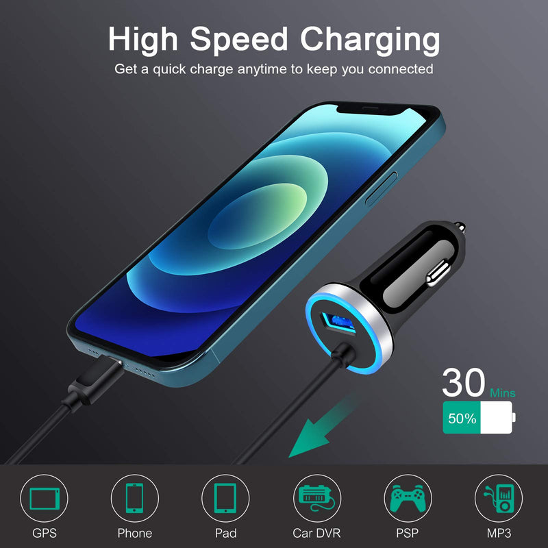 [Australia - AusPower] - Type C Car Charger Fast Charging Cigarette Lighter Adapter for Samsung Galaxy S22 S21 Ultra 5G S20 FE Note20, A51/71/10e/11/20/21+/50, Moto G Stylus Power Play,Pixel XL 2 3 4 5XL with 3FT USB Cable 